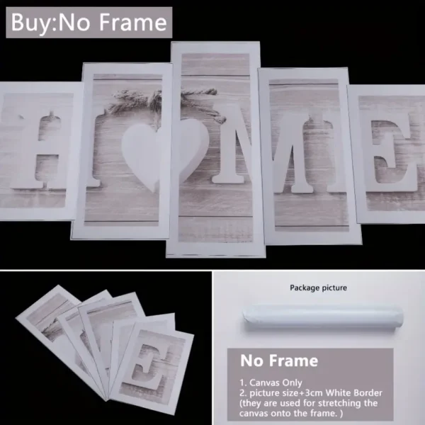 5Pcs, Concise Fashion Wall Art For Home Decorations Paintings Picture Core Without Frame - Image 2